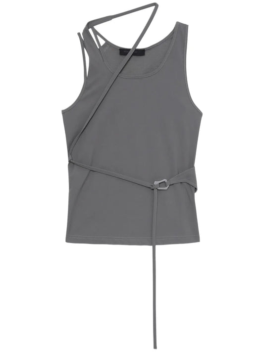 Strap-Detail Draped Top