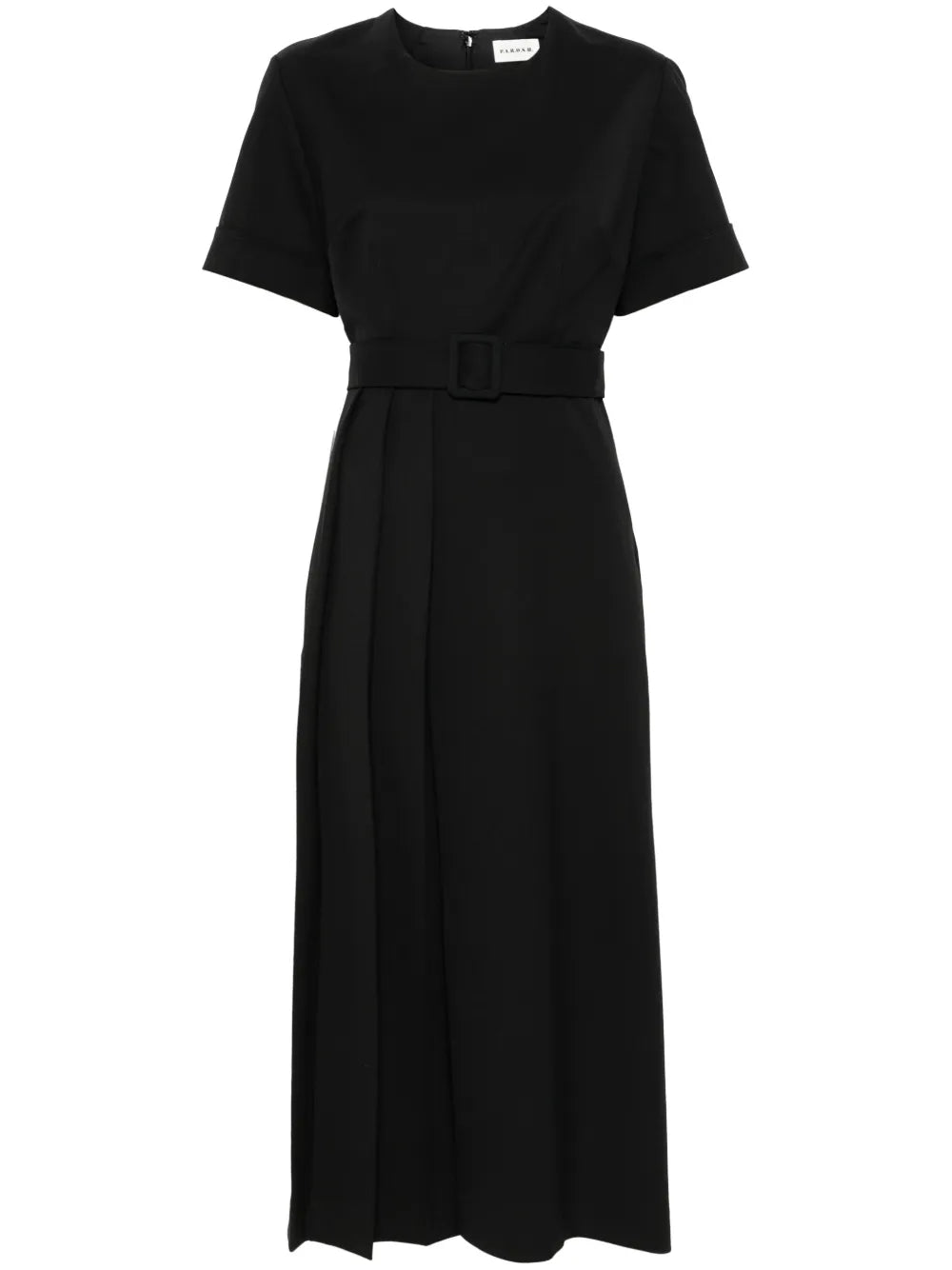 Pleat-Detailed Midi Dress