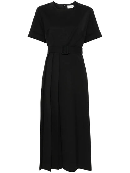 Pleat-Detailed Midi Dress
