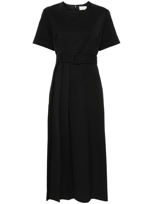 Pleat-Detailed Midi Dress