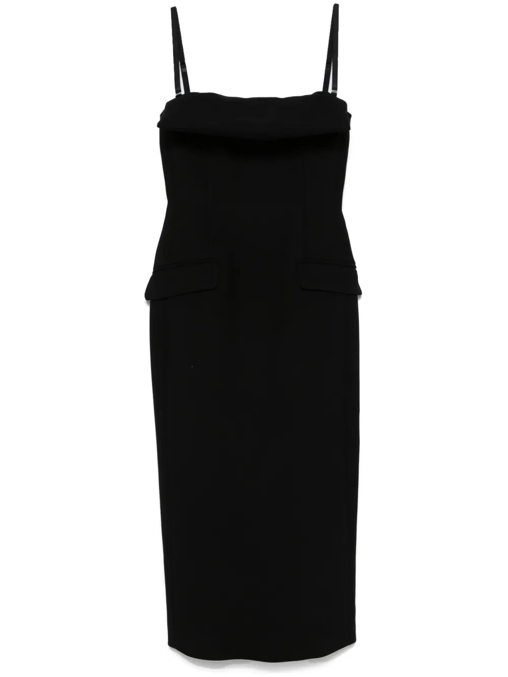 Folded-Edge Midi Dress