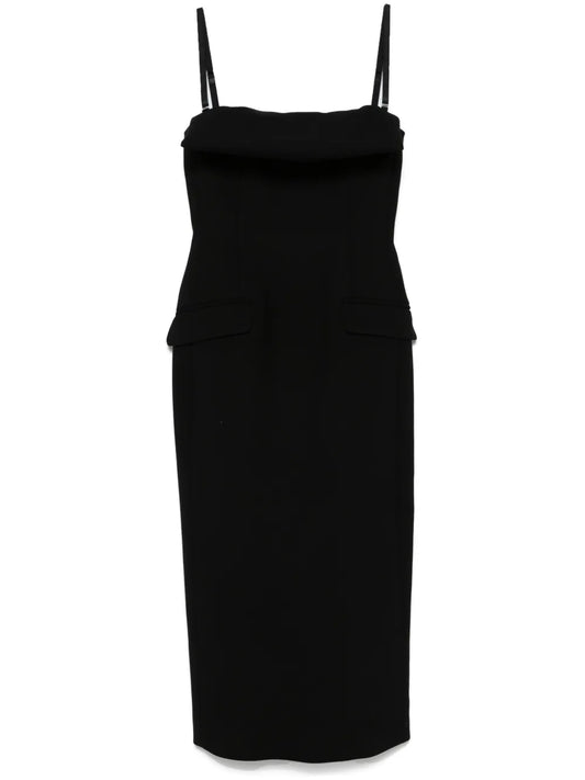 Folded-Edge Midi Dress