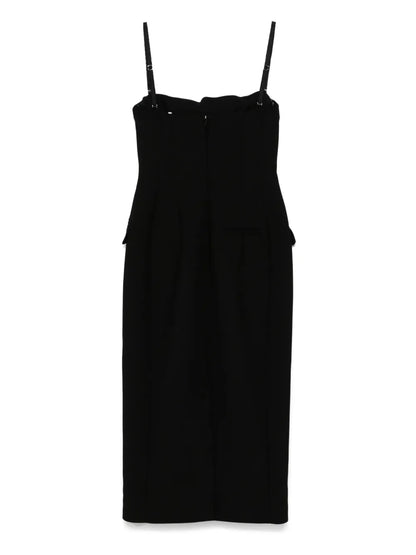 Folded-Edge Midi Dress