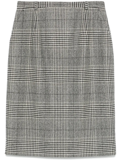 Glen Plaid-Check Midi Skirt