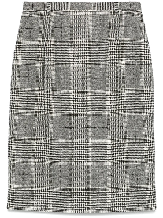 Glen Plaid-Check Midi Skirt