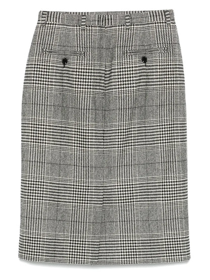 Glen Plaid-Check Midi Skirt