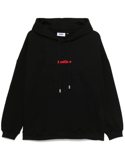 Hotline-Embroidered Hoodie
