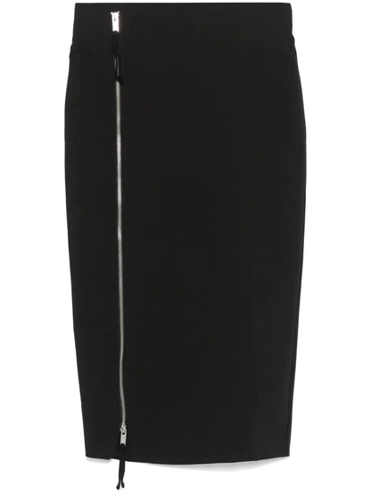 Zip-Up Midi Skirt