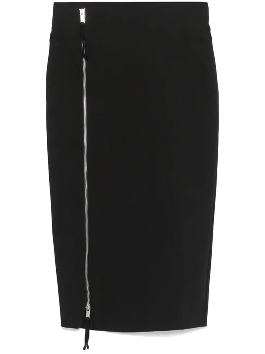 Zip-Up Midi Skirt