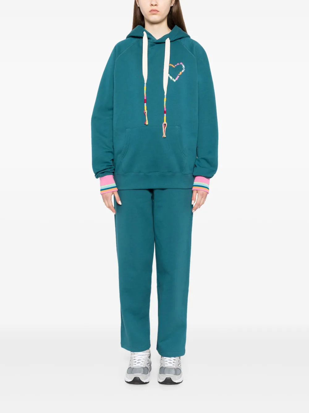 Heart-Embroidered Hoodie