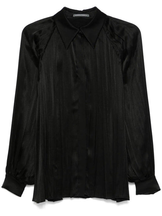 Pleated Satin Shirt