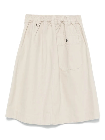 Twill-Weave Midi Skirt