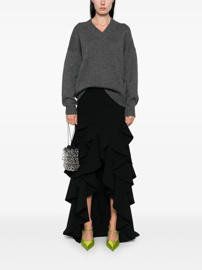Ruffled Midi Skirt