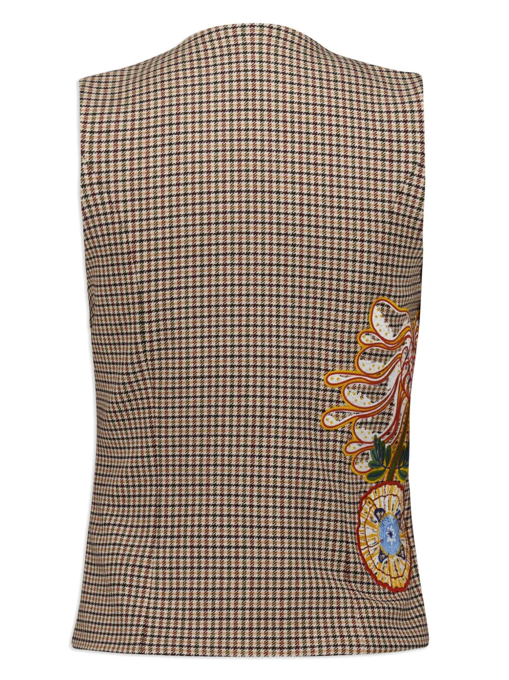 Houndstooth-Pattern Embroidered Waistcoat
