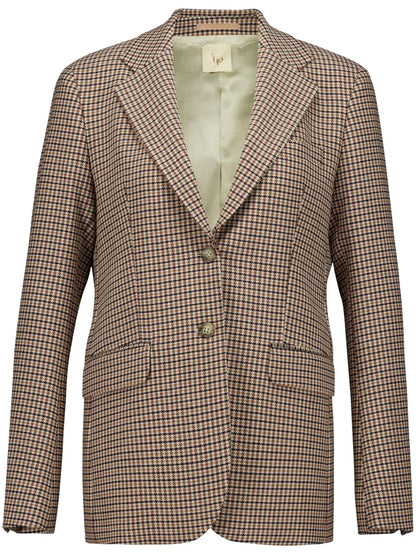 Houndstooth-Check Wool Blazer