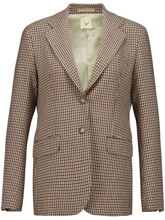 Houndstooth-Check Wool Blazer