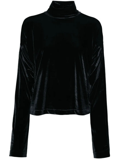 Velour High-Neck Top