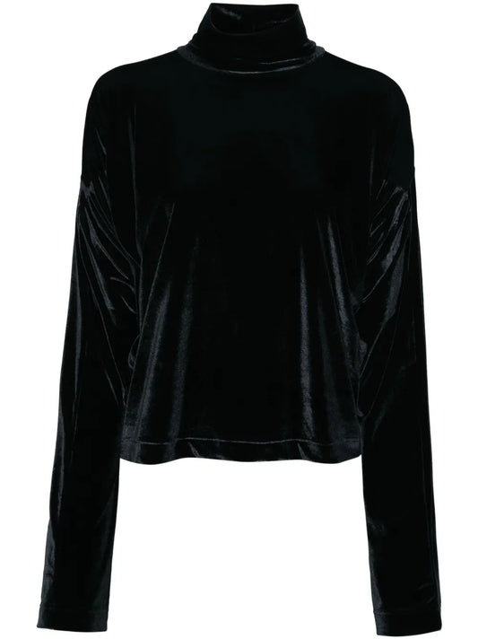 Velour High-Neck Top