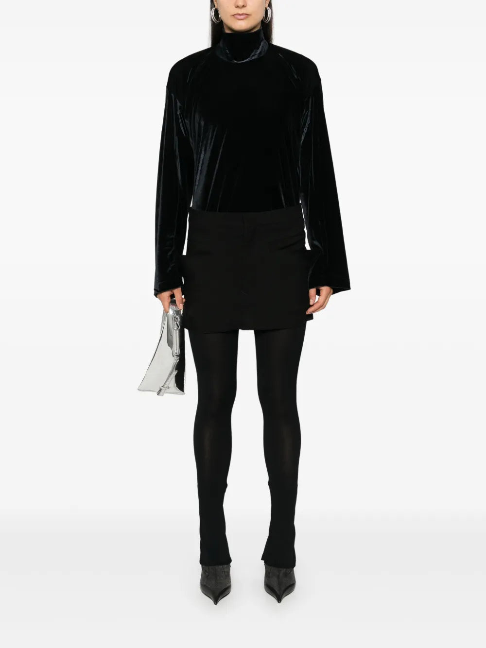 Velour High-Neck Top