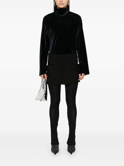 Velour High-Neck Top
