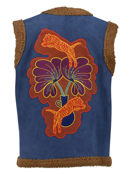 Shearling Embroidered Vest