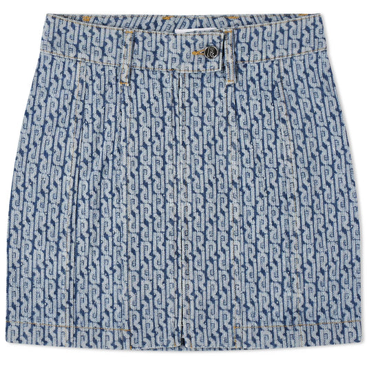 Monogram Denim Skirt