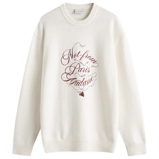 Not From Paris Madame Caligraphy Crew Knit