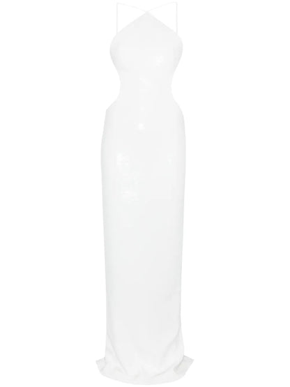 Sequin Halterneck Maxi Dress