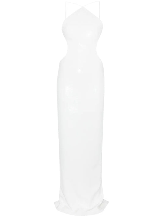 Sequin Halterneck Maxi Dress