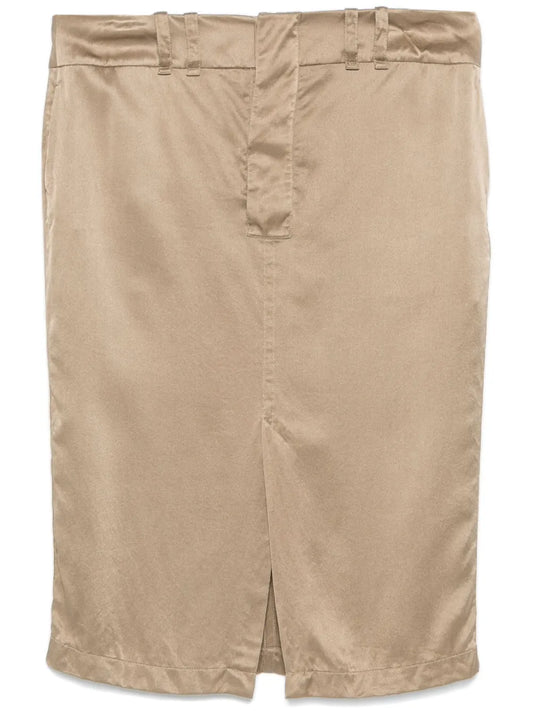 Silk Pencil Skirt