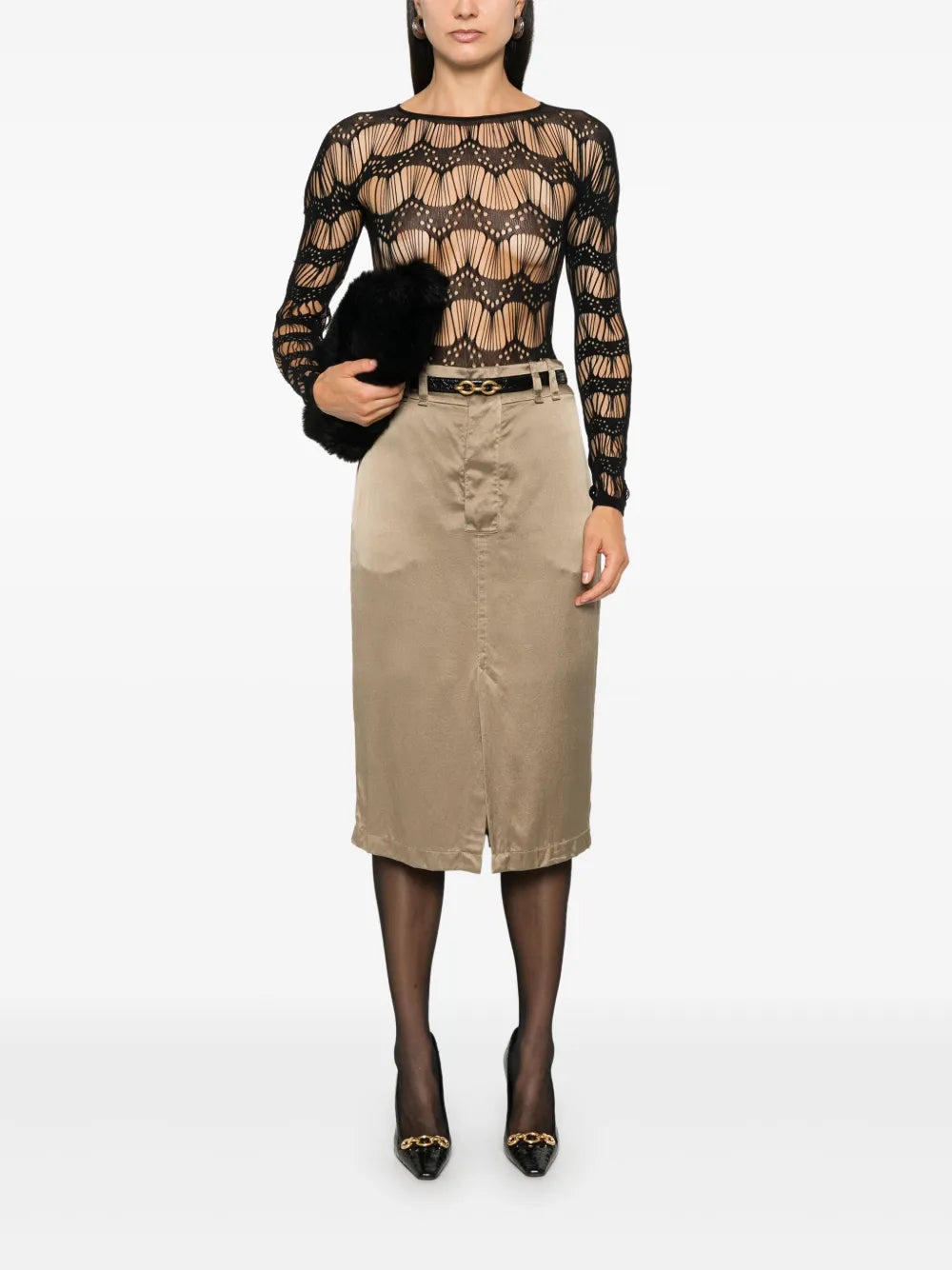 Silk Pencil Skirt