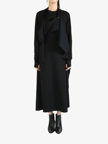 Gabardine Apron Midi Dress