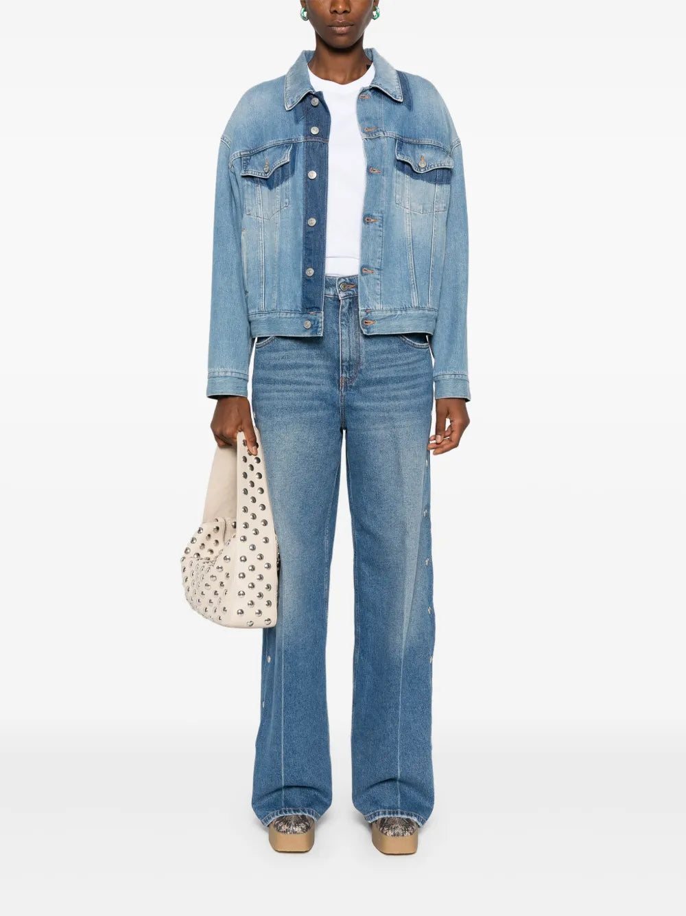 Stud-Embellished Jeans