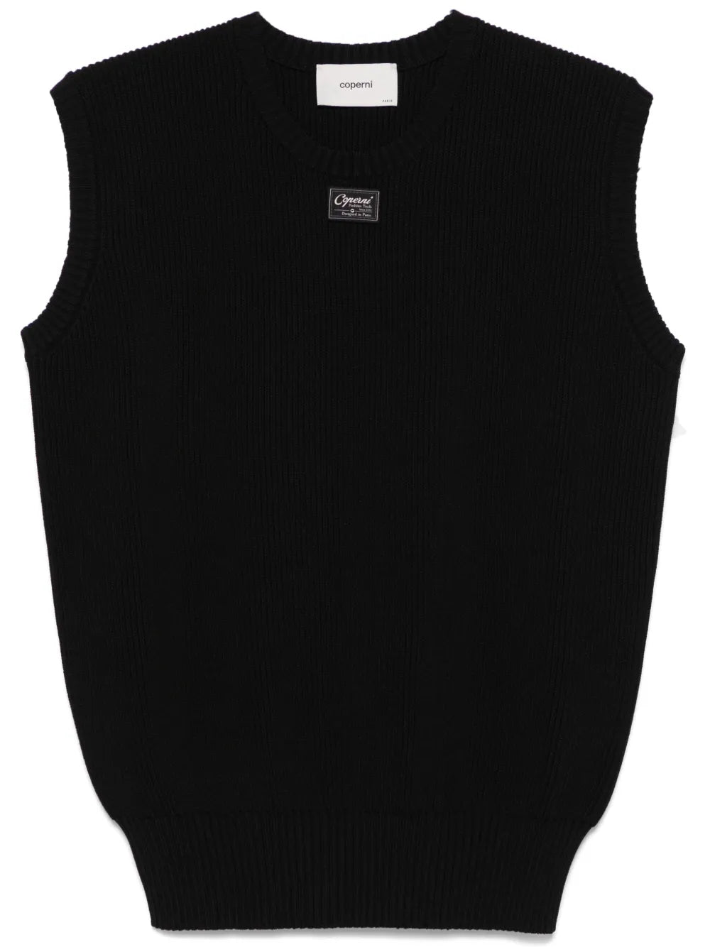 Sleeveless Fine-Knit Top