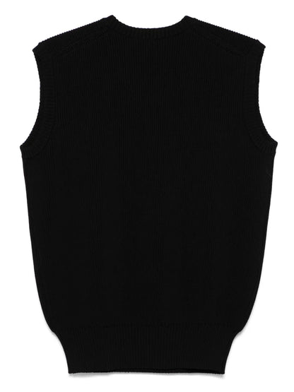 Sleeveless Fine-Knit Top