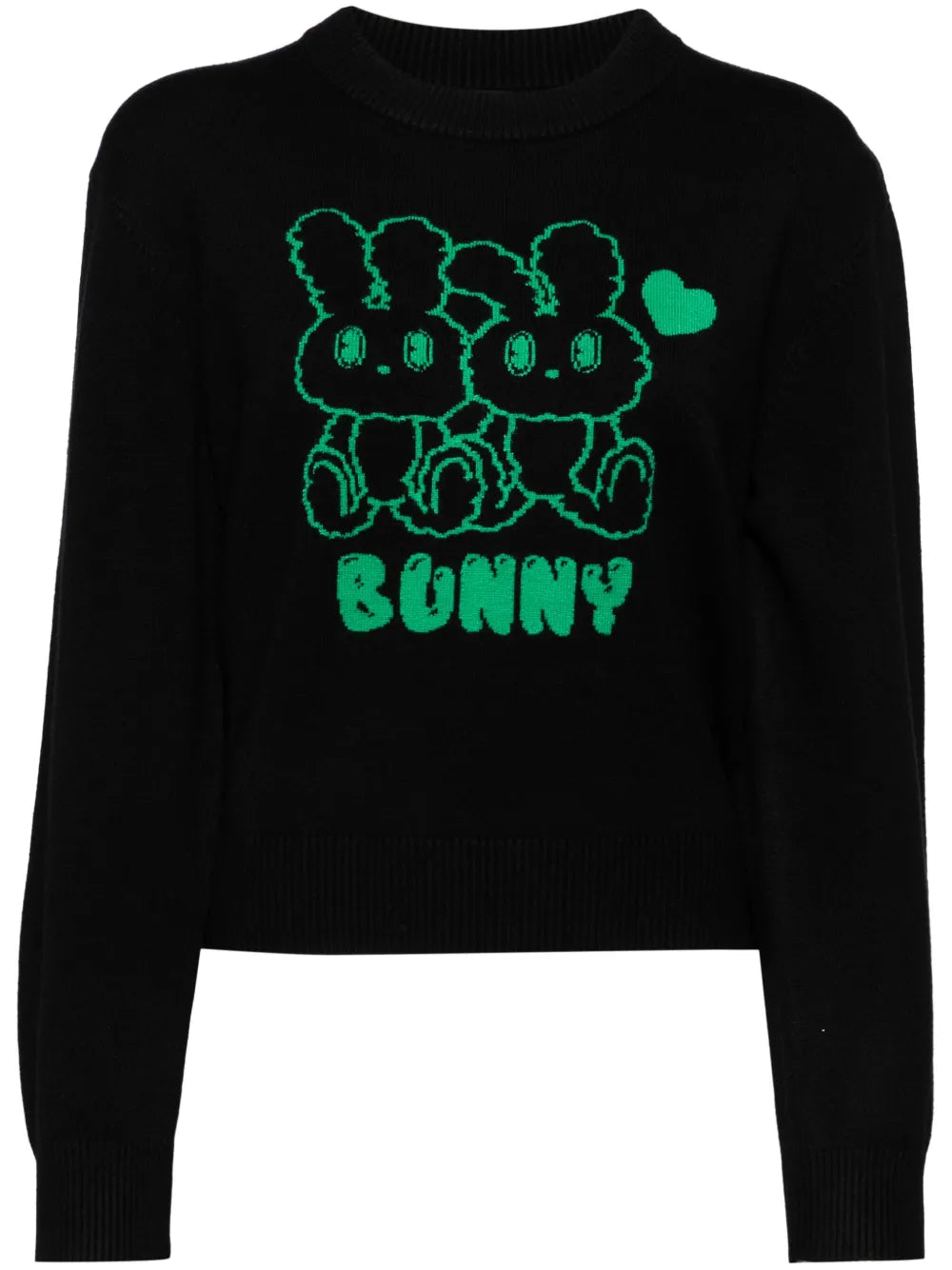 Graphic-Print Round Neck Jumper