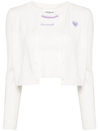 Heart-Patch Cardigan Top (Set Of Two)