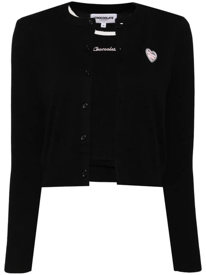 Heart-Patch Cardigan Top (Set Of Two)