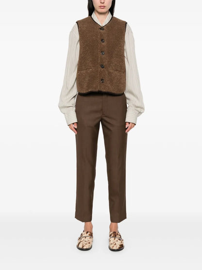V-Neck Faux-Shearling Vest