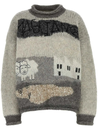 Intarsia-Knit Logo Sweater