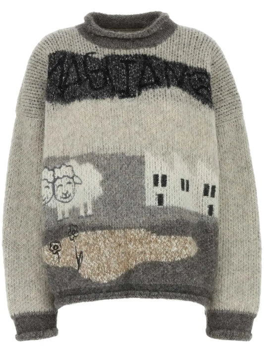 Intarsia-Knit Logo Sweater