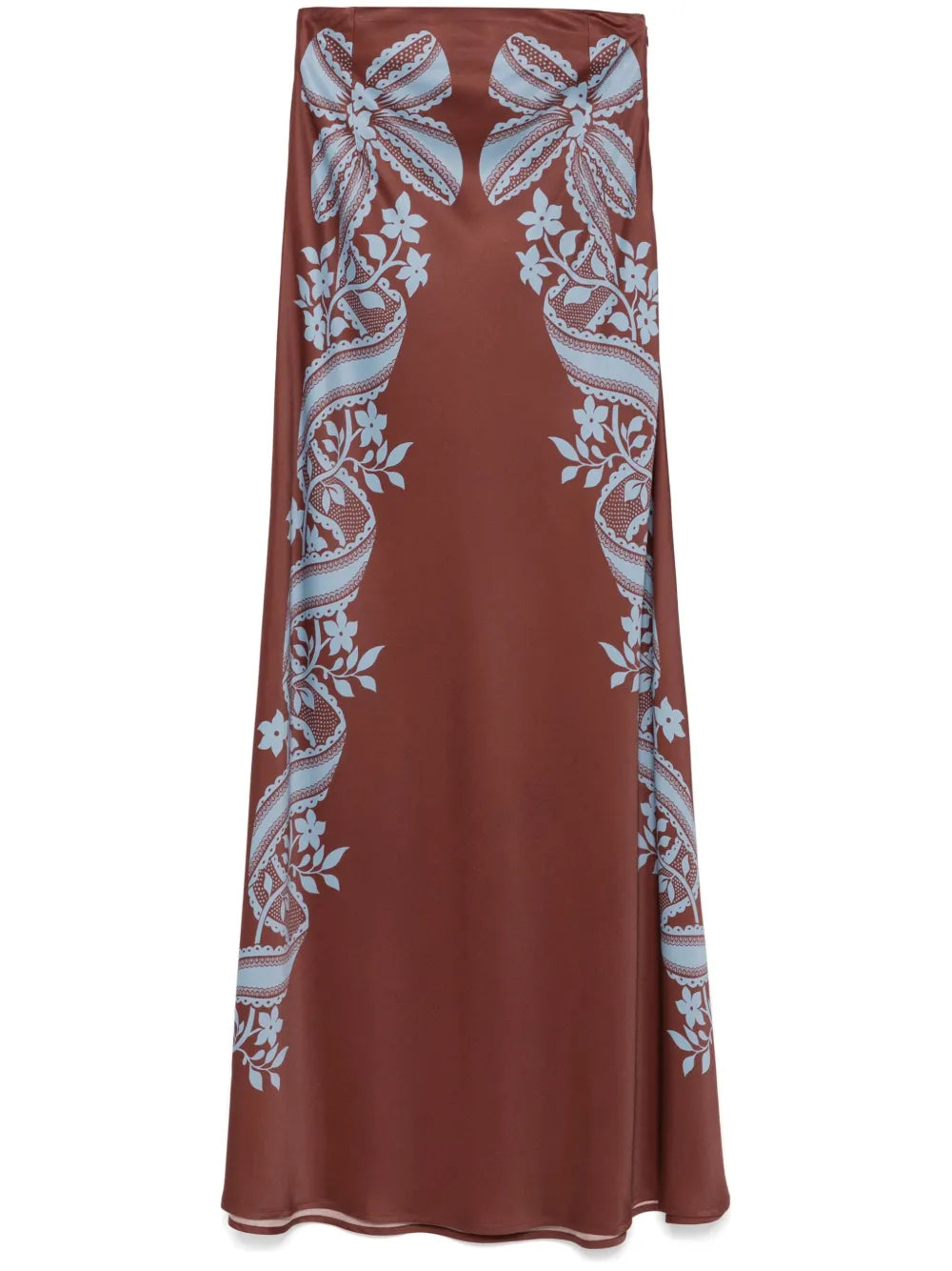Mix-Print Midi Skirt