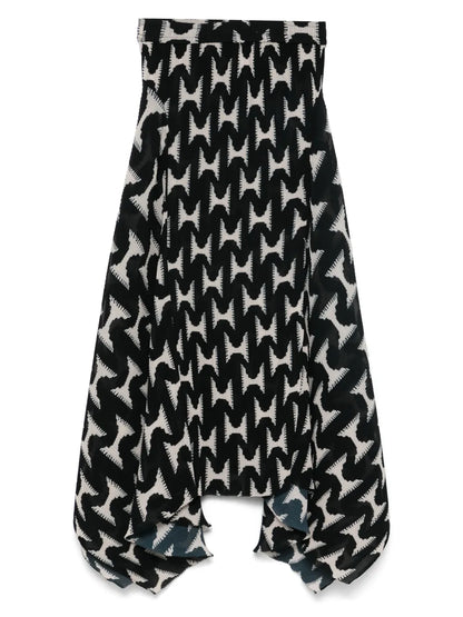 Wrist Plissé Midi Skirt