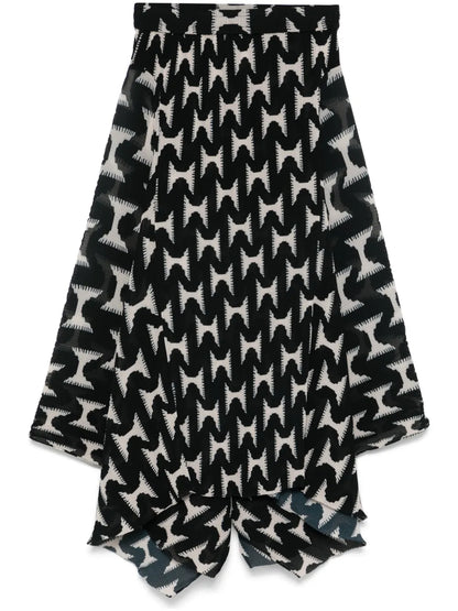 Wrist Plissé Midi Skirt