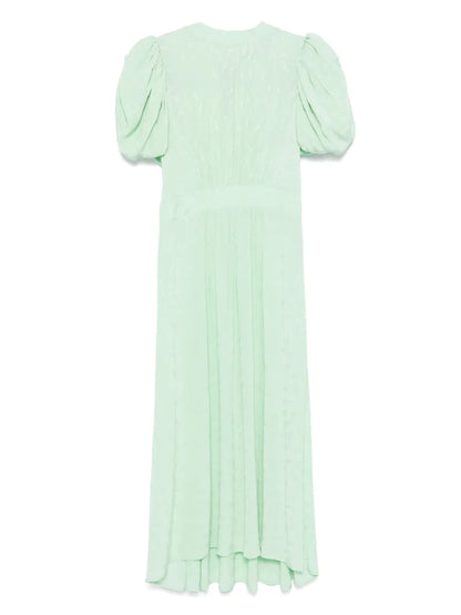 Floral-Jacquard Midi Dress