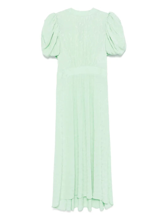 Floral-Jacquard Midi Dress