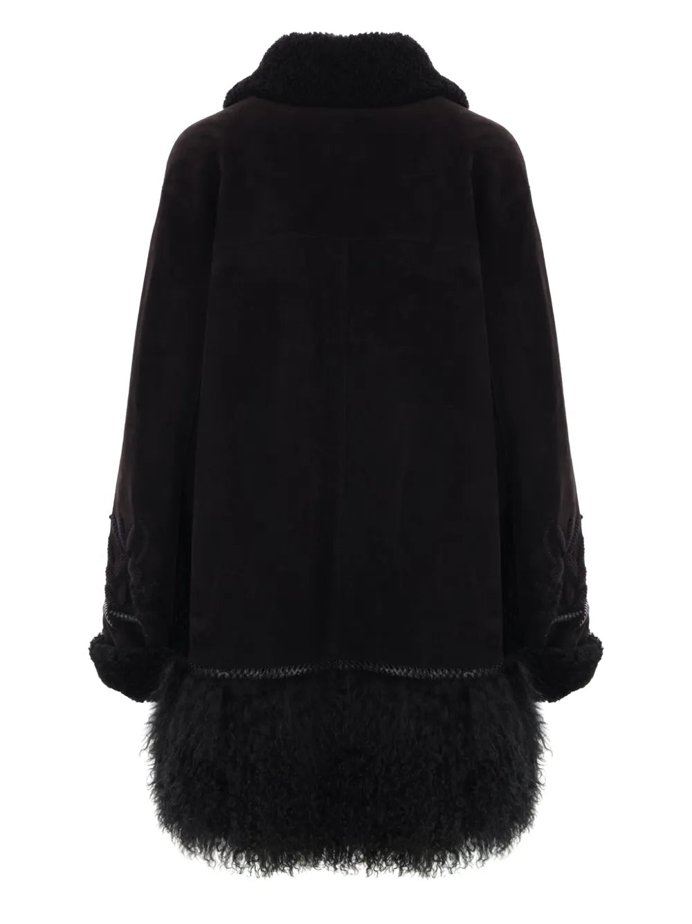 Embroidered Shearling Coat