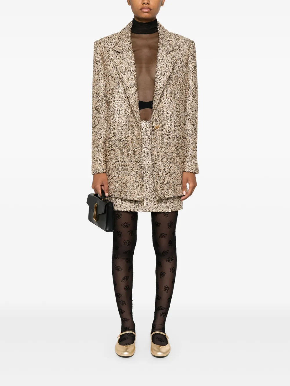 Lurex Tweed Mini Skirt