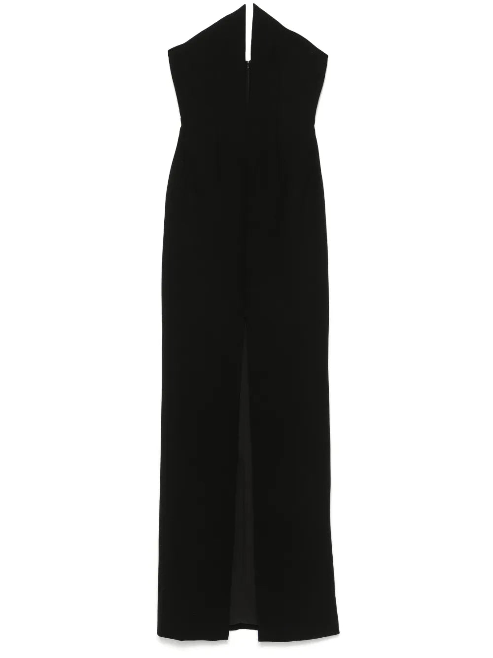 Spike-Neckline Gown