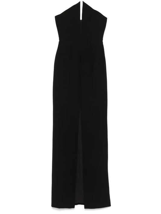 Spike-Neckline Gown